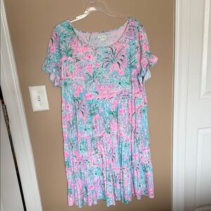 Lilly Pulitzer Pink and Blue Floral Mini Dress